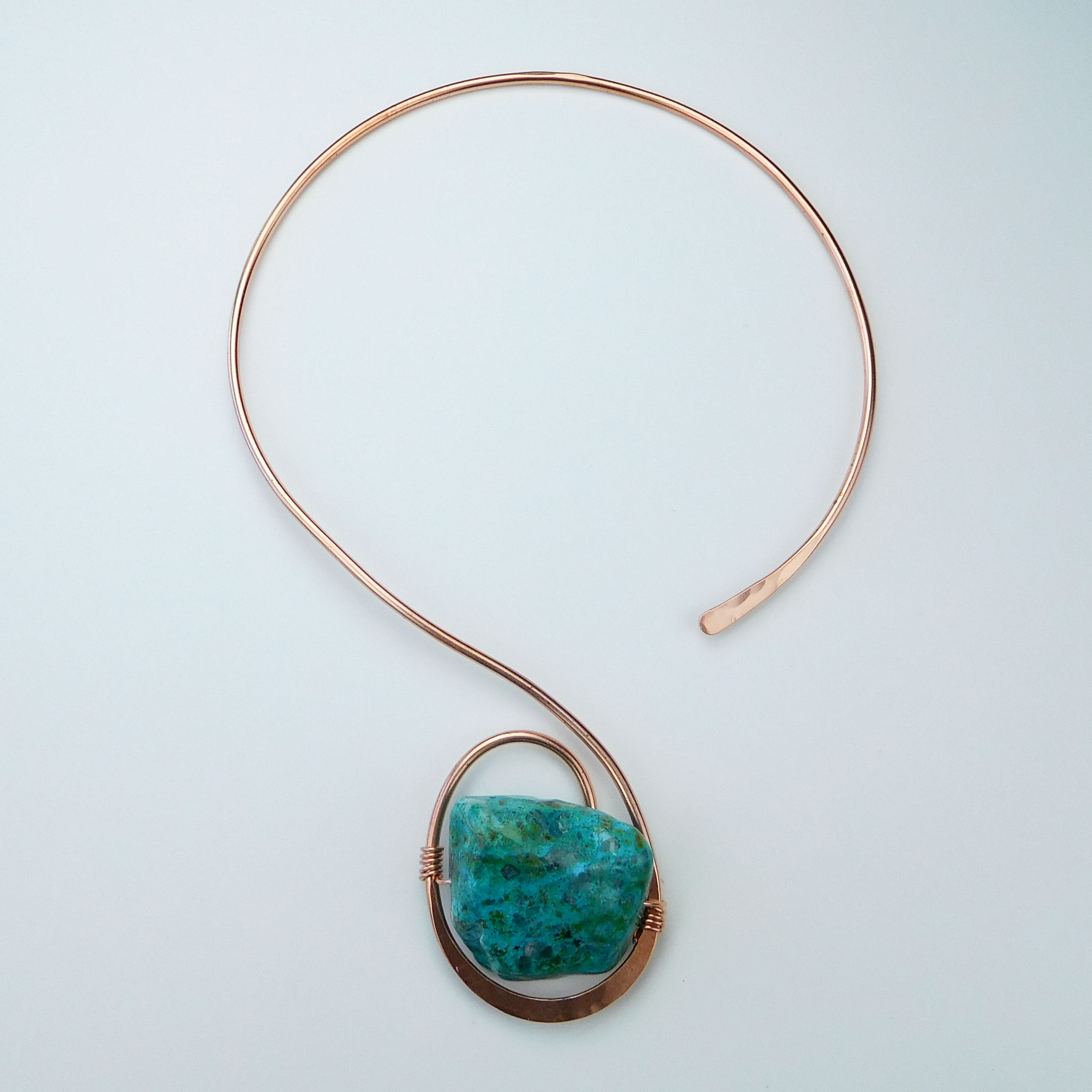 Copper and Chrysocholla Collar