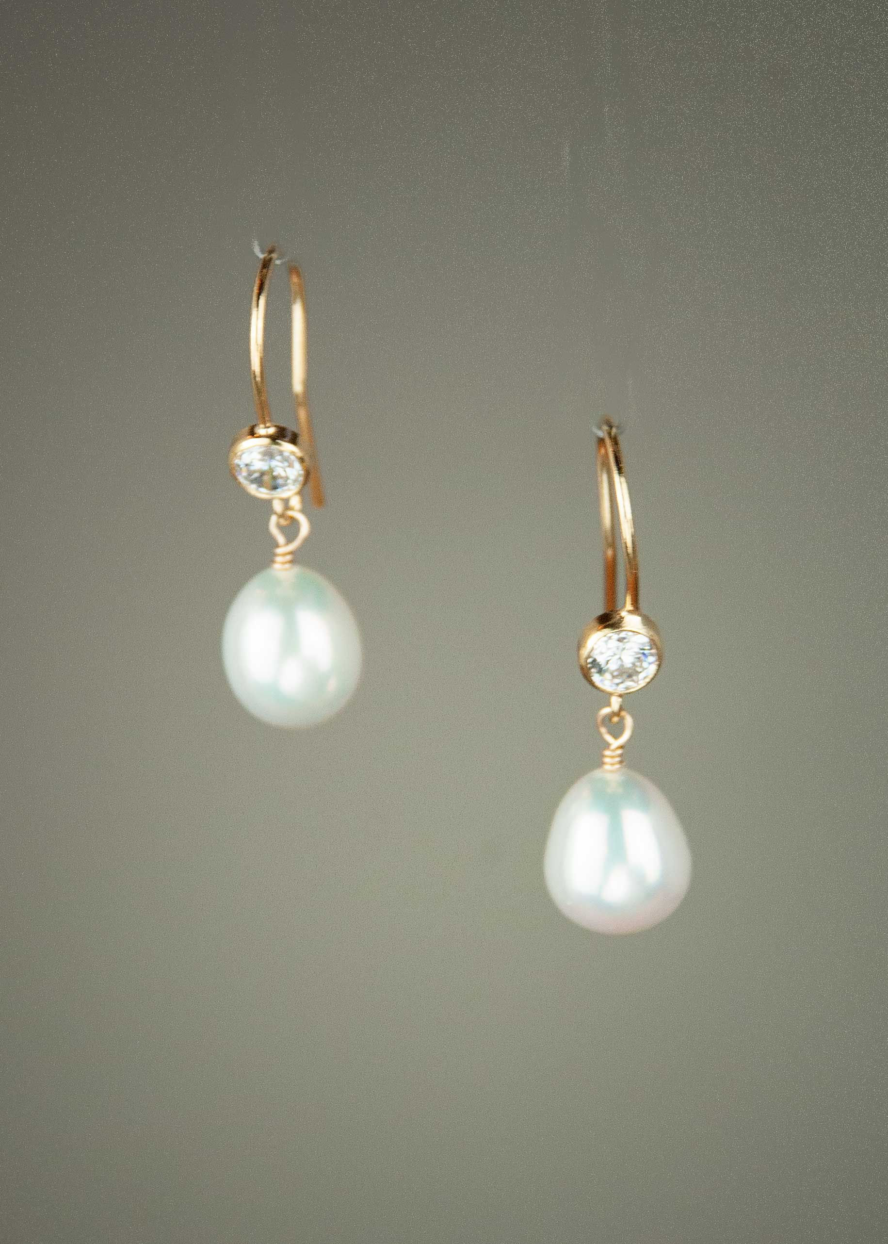 Pearl and Cubic Zirconia Earrings
