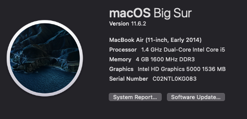 Thumbnail: MacBook Air "Core i5" 1.4 11" (Early 2014) 4GB, 128GB SSD "H90892