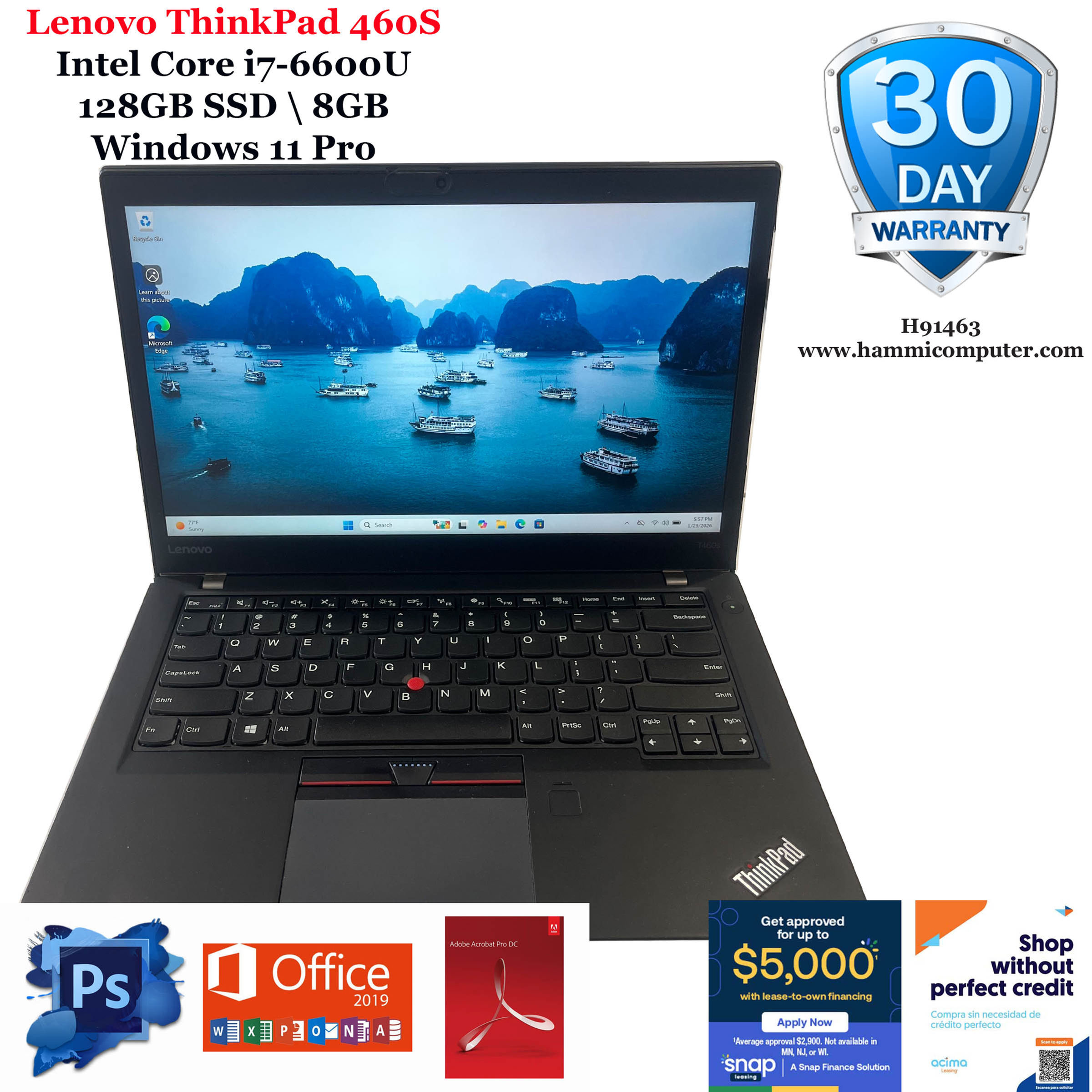 Lenovo ThinkPad 460S, Intel Core i7-6600U, 8GB, 128GB H91463"