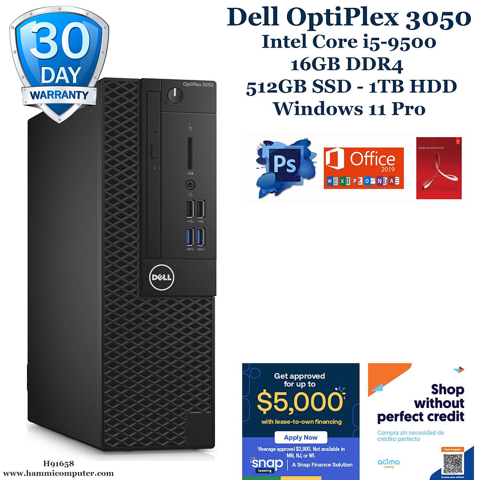 Thumbnail: Dell OptiPlex 3050, Intel Core i5-9500, 16GB, 500GB SSD + 1TB HDD "H91658"
