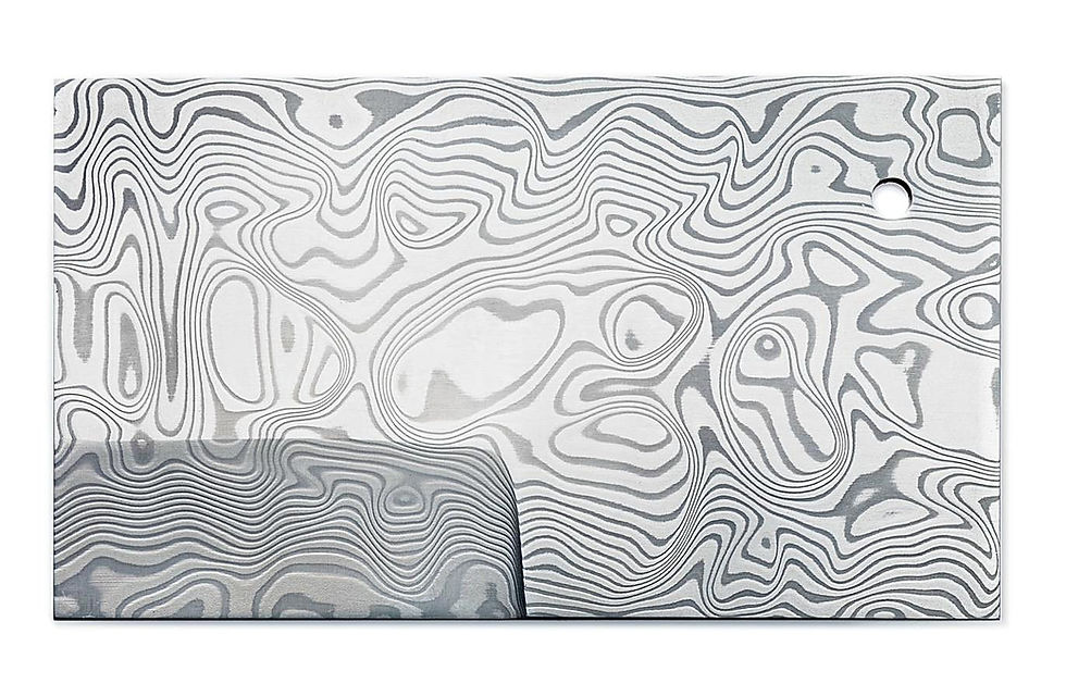 Thumbnail: Etched Stainless Damascus Billet in Leopard Pattern