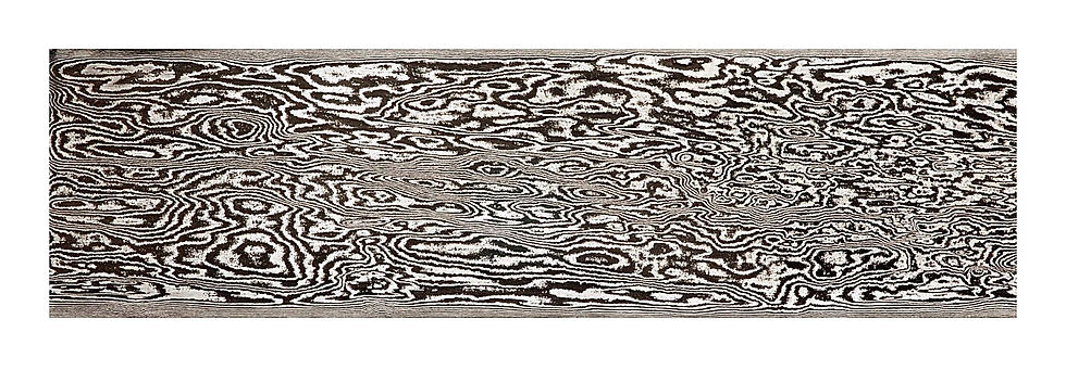 Etched Carbon Damascus Billet in Wild Pattern