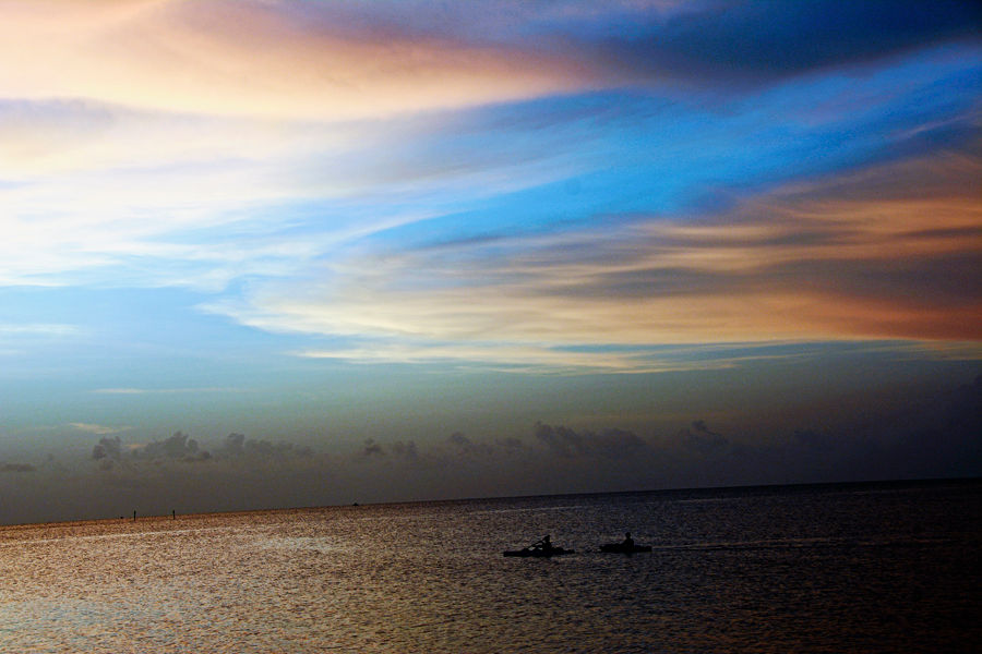 Florida Bay Kayakers at Sunset
