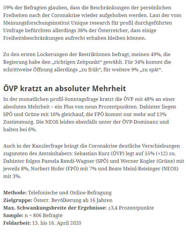 unique research peter hajek josef kalina umfrage politik wahlen waehlertrend profil hochschaetzung sonntagsfrage april online artikel profil 2020