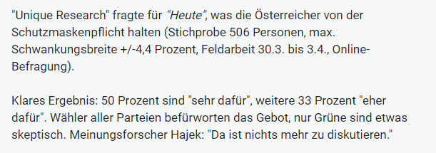 Unique research Umfrage HEUTE Frage der Woche wie ist ihre meinung zu schutzmasken in supermaerkten online artikel