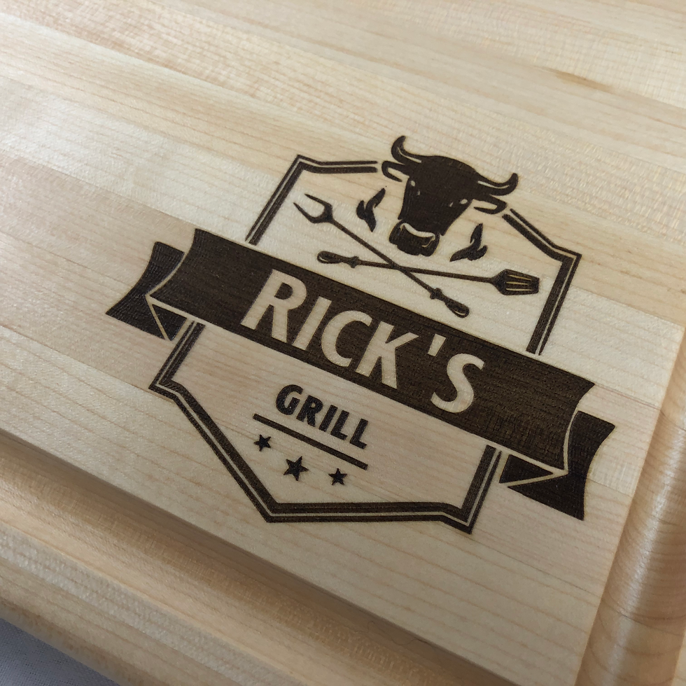 Thumbnail: Custom Laser Engraving - Personalized BBQ Logo Bull