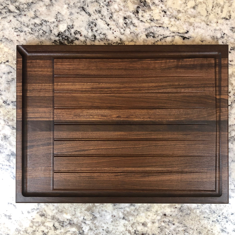 Thumbnail: Custom Edge Grain Carving Board - Black Walnut, Hard Maple, Cherry &amp;