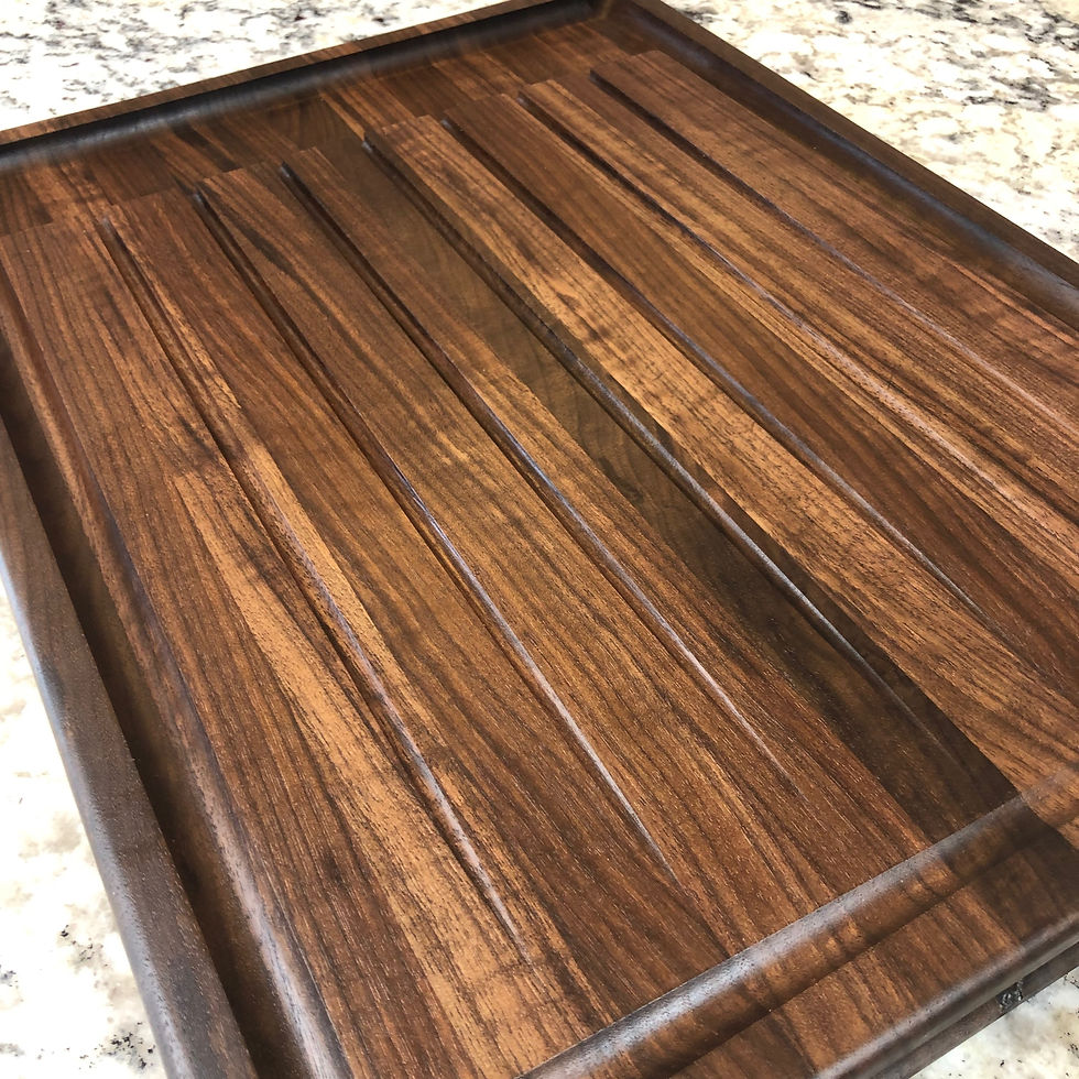 Thumbnail: Custom Edge Grain Carving Board - Black Walnut, Hard Maple, Cherry &amp;