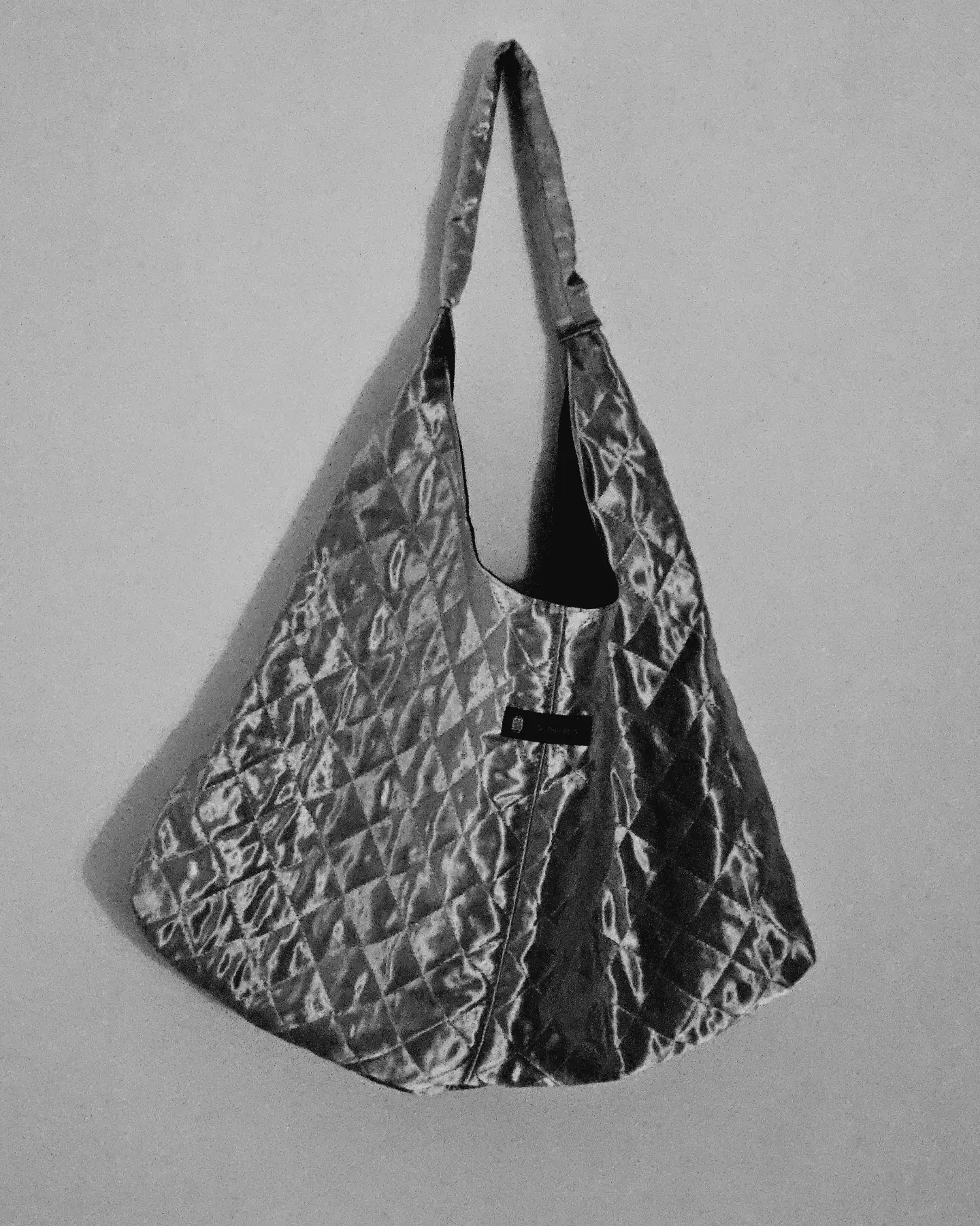 Oversized silver quilted bag