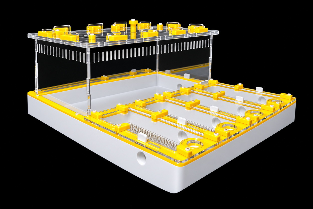 Профессиональная муравьиная ферма Core Yellow 30х30см гипс 10мм над гипсом 20мм