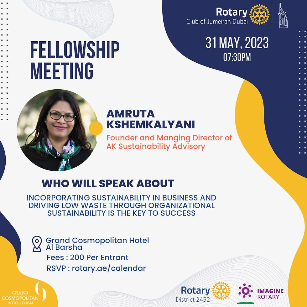Rotary Jumeirah Fellowship Meeting 