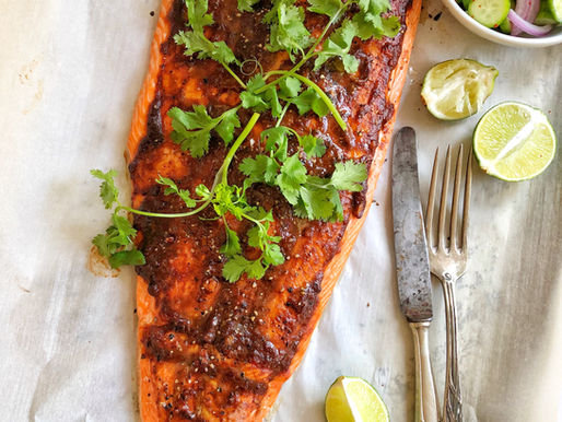 Oven Roasted Salmon with a Tamarind, Honey & Ginger BBQ Sauce