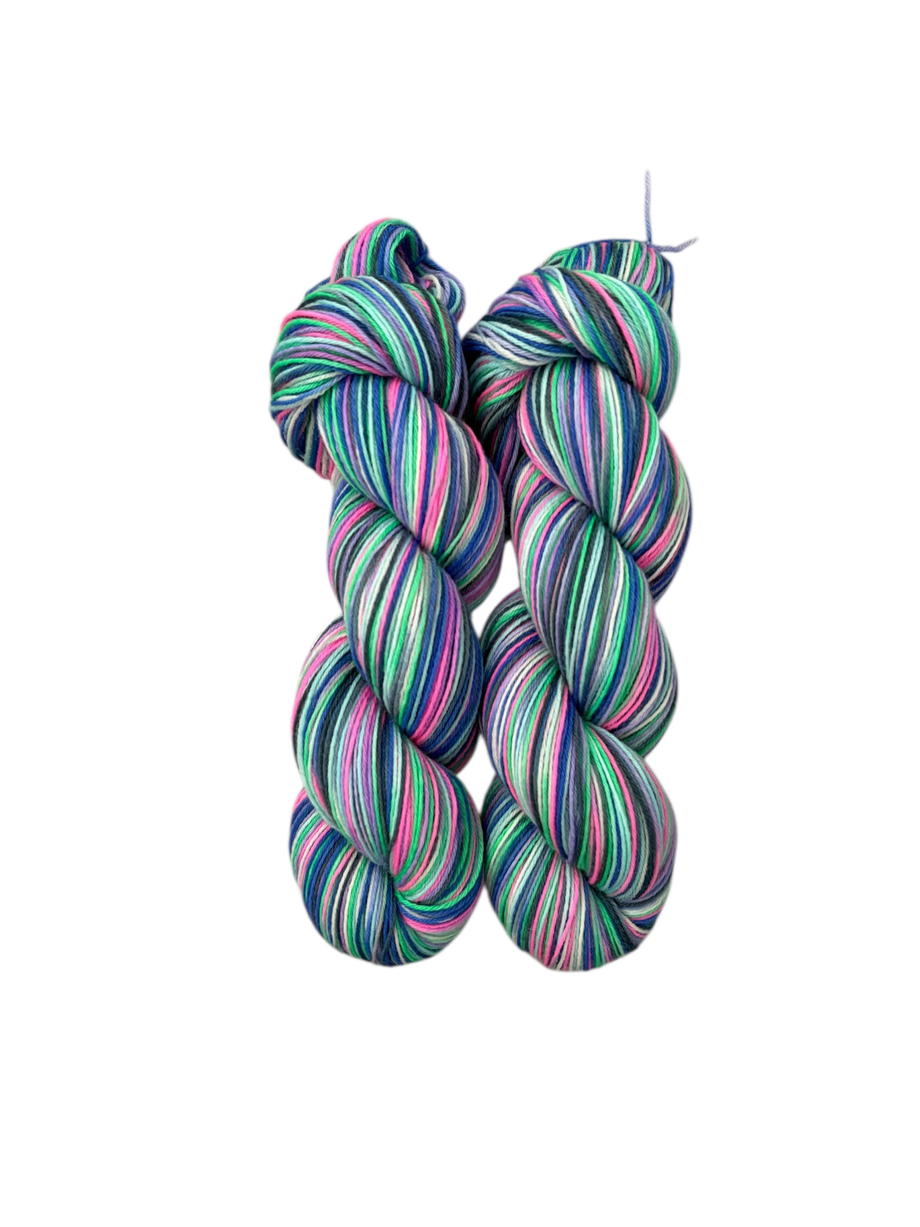 Hand dyed self striping yarn 