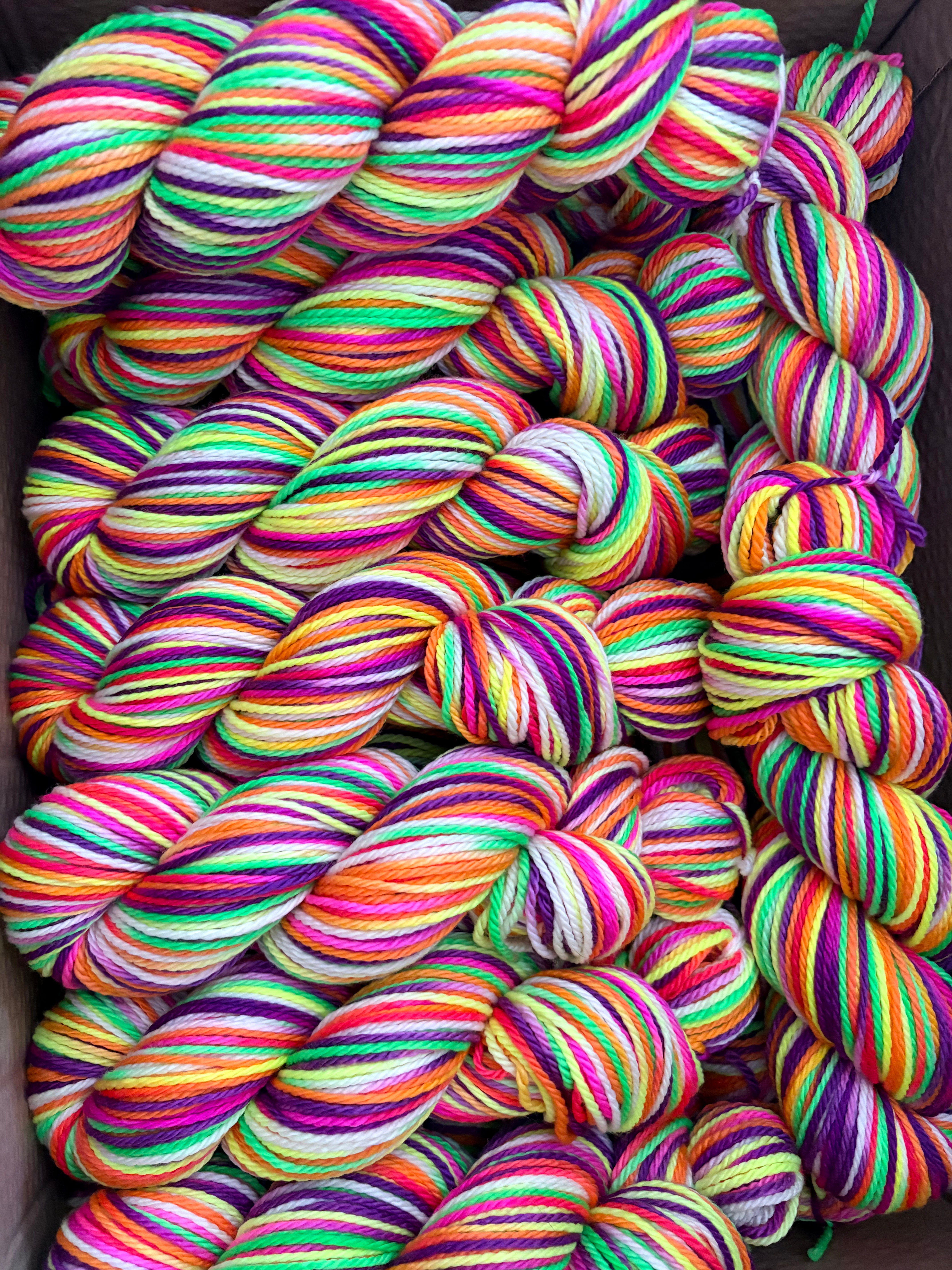 Hand dyed Aran yarn
