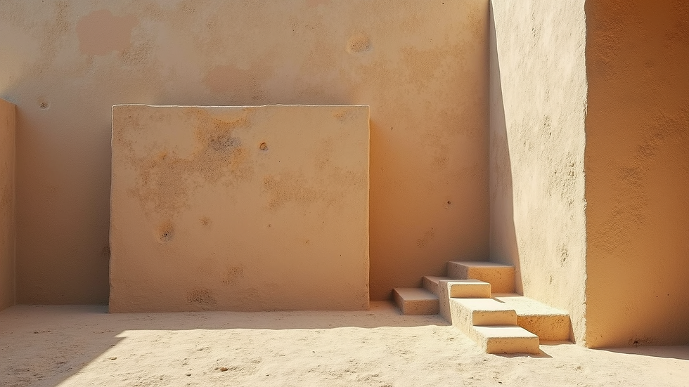 Eye-level view of a rammed earth wall with natural textures and colors