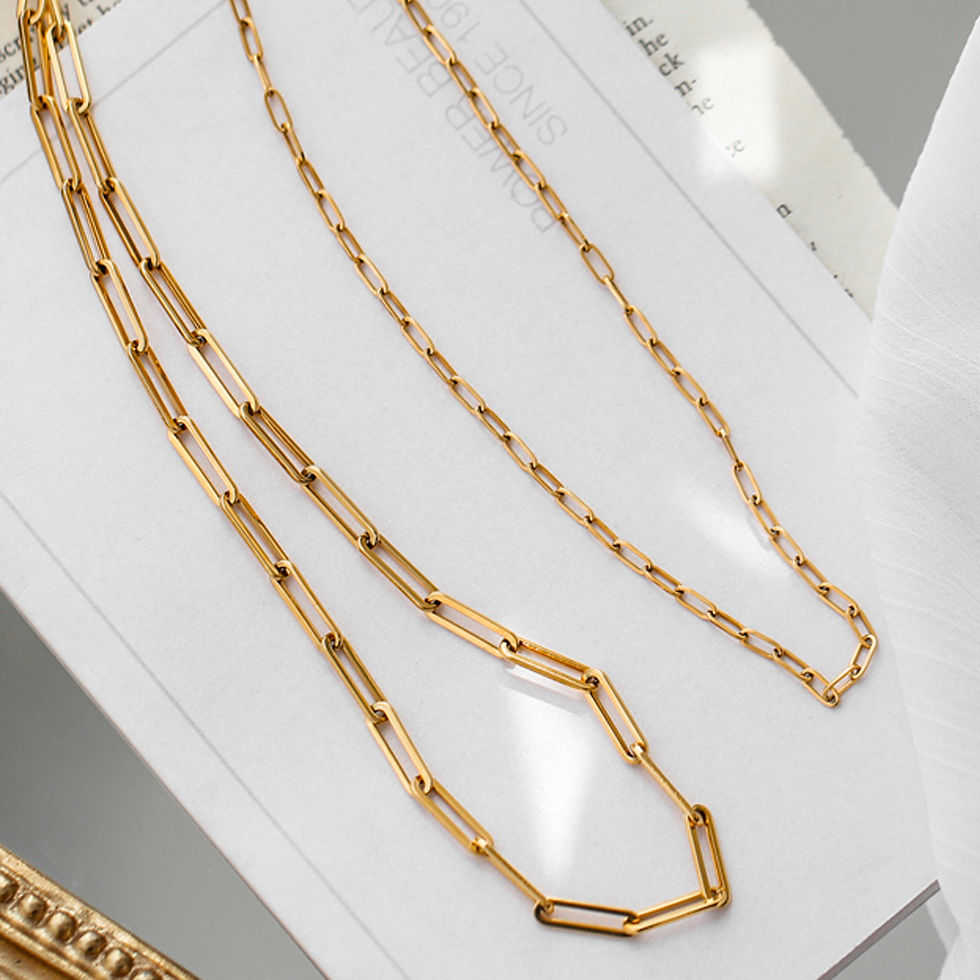 Miniatura: Collar eslabón amplio delgado