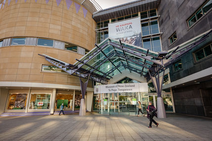 The exterior of Te Papa Museum