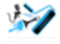 Animated rabbit with blue and white colors and the text Zeina Painting.