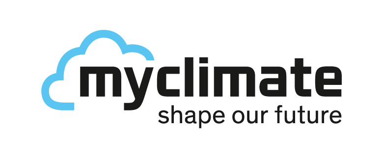myclimate logo with the slogan shape our future