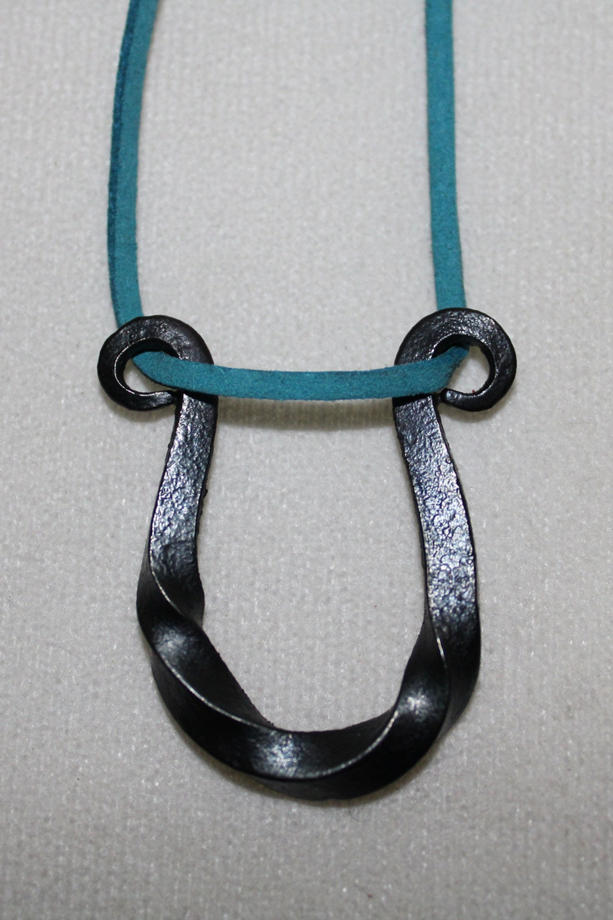 Hand-Forged Twisted Horseshoe Pendant