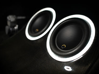 JL Audio 8W7AE's in the custom carbon fiber enclosure
