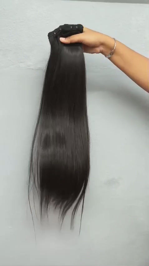 Thumbnail: NATURAL BLACK WEFTED HUMAN HAIR