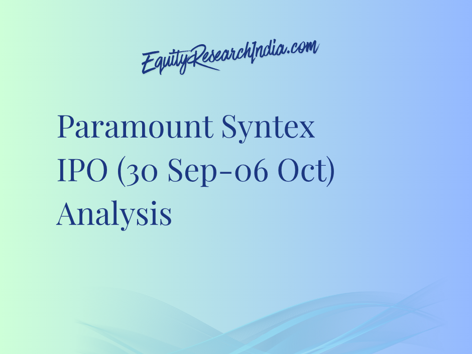Paramount SyntexIPO (30 Sep-06 Oct) Analysis