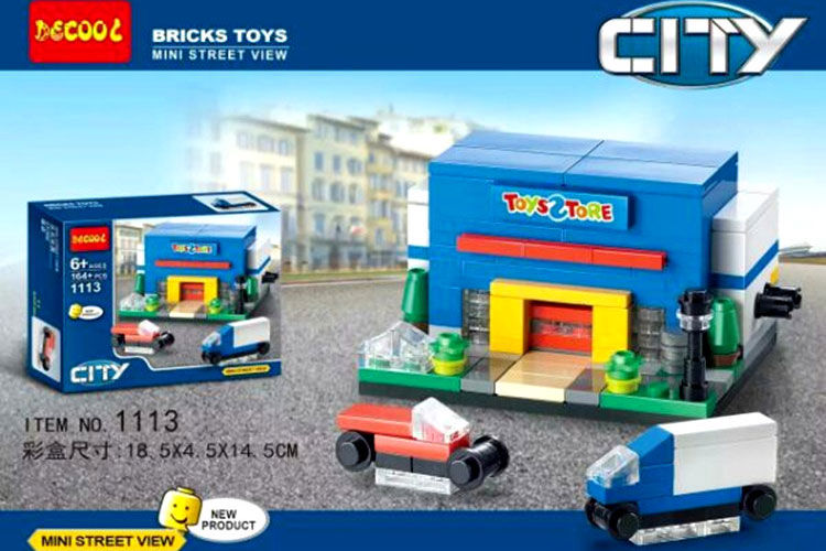 Thumbnail: Decool1110-1113 Mini Street Building Set(4pcs)