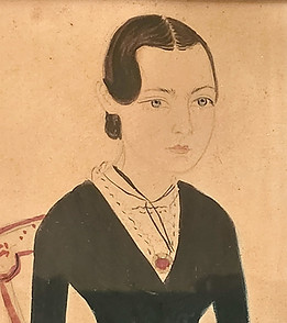 Jane A. Davis watercolor portrait of "Susan C. Fish" dated "1845".
