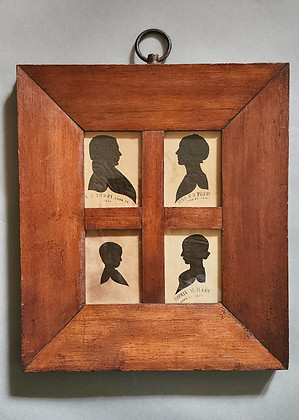 rare family group of 4 silhouettes dated 1846