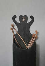 18th century spill box with a carved crest and drawer