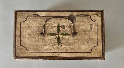 19th century New England paint decorated valuables box