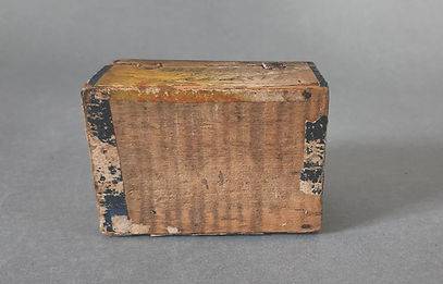 Rare mid-19th century  miniature dome top wallpaper covered trunk