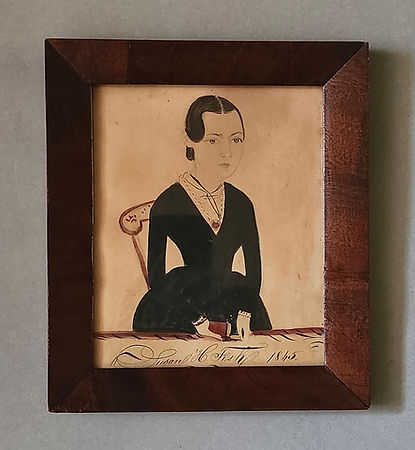 Jane A. Davis watercolor portrait of "Susan C. Fish" dated "1845".