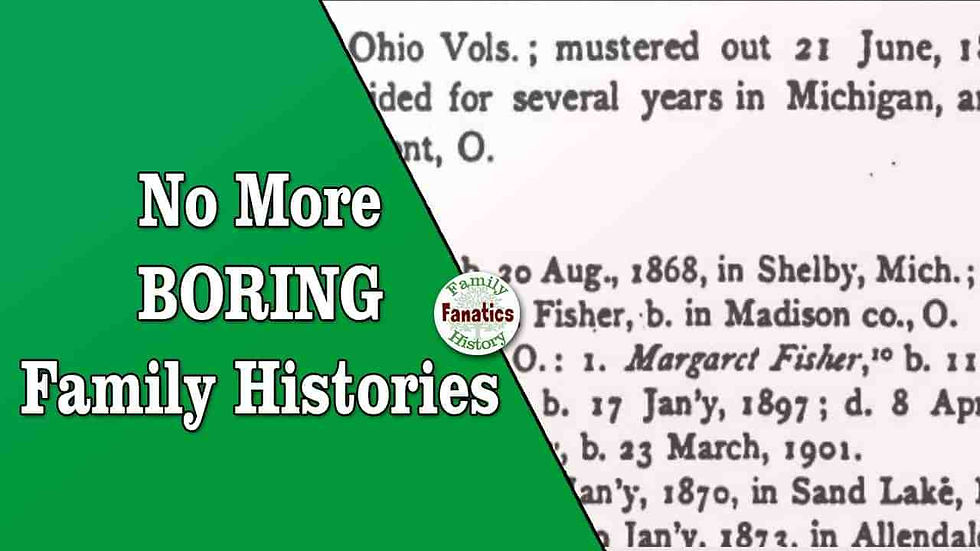 Published genealogy with the prompt to avoid writing boring family histories