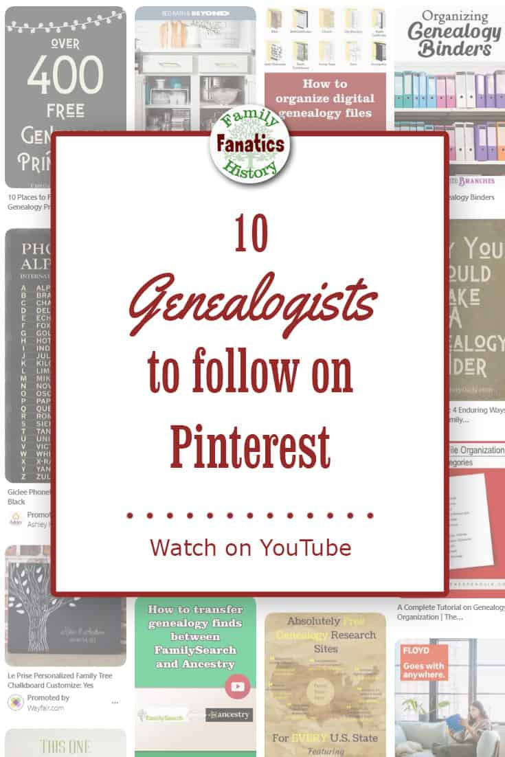 Find genealogists actively using Pinterest