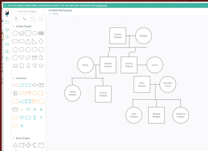 Poldark Family Tree in Creately