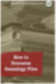 Stack of paper files and folders with overlay How to Downsize Genealogy FIles