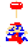Un logo pixel mario donkey kong