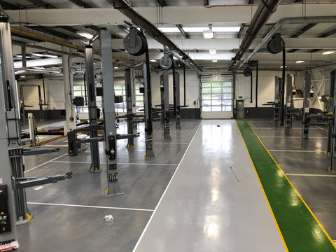 ResaFloor Epoxy HB Coating RAL Colours in Service Garage