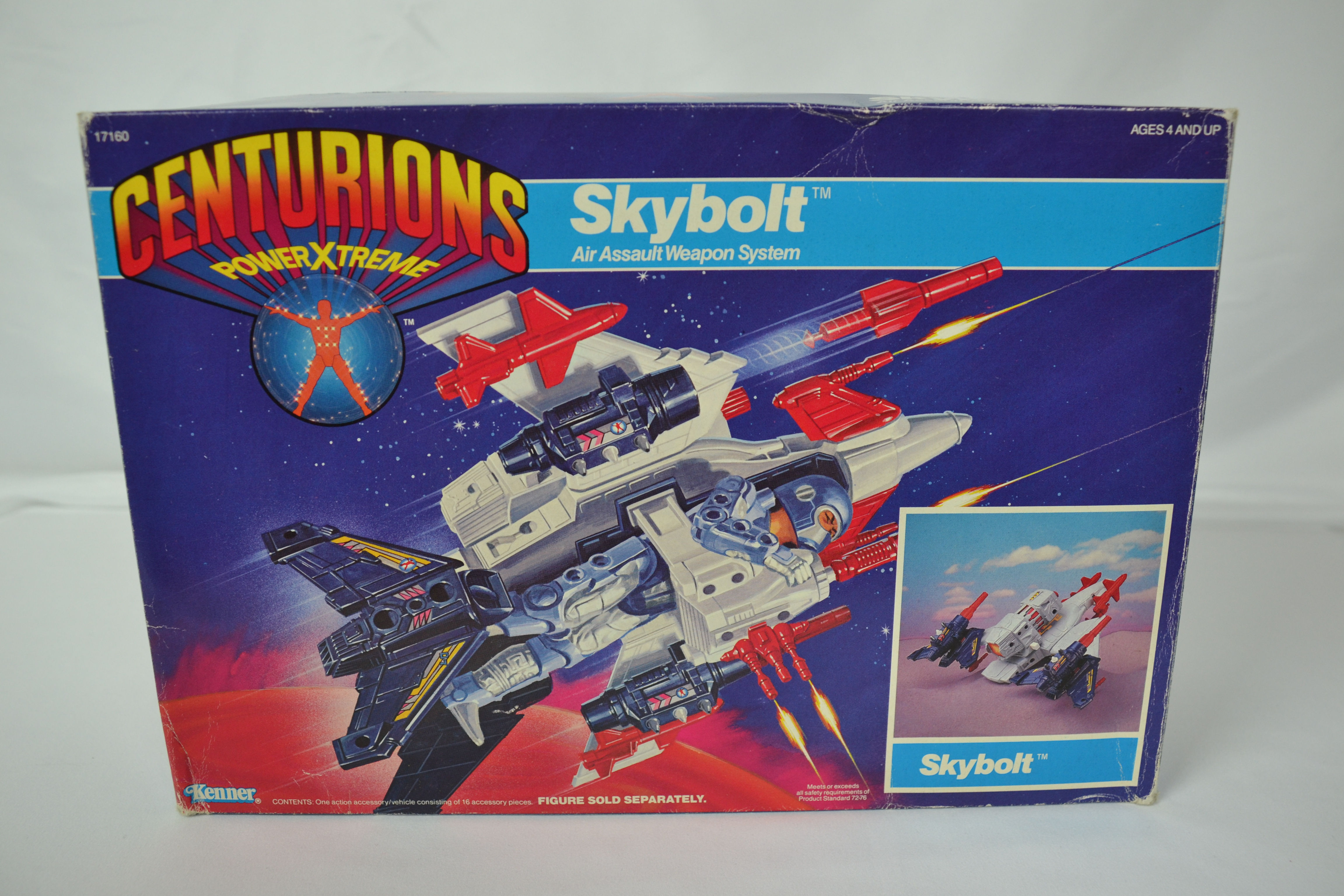 VINTAGE 1986 KENNER CENTURIONS SKYBOLT TOY VEHICLE WITH ACE McCLOUD ACTION FIG