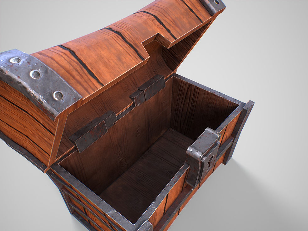 Thumbnail: Stylized Game-Ready Treasure Chest - Hand-Painted Low Poly 3D Model