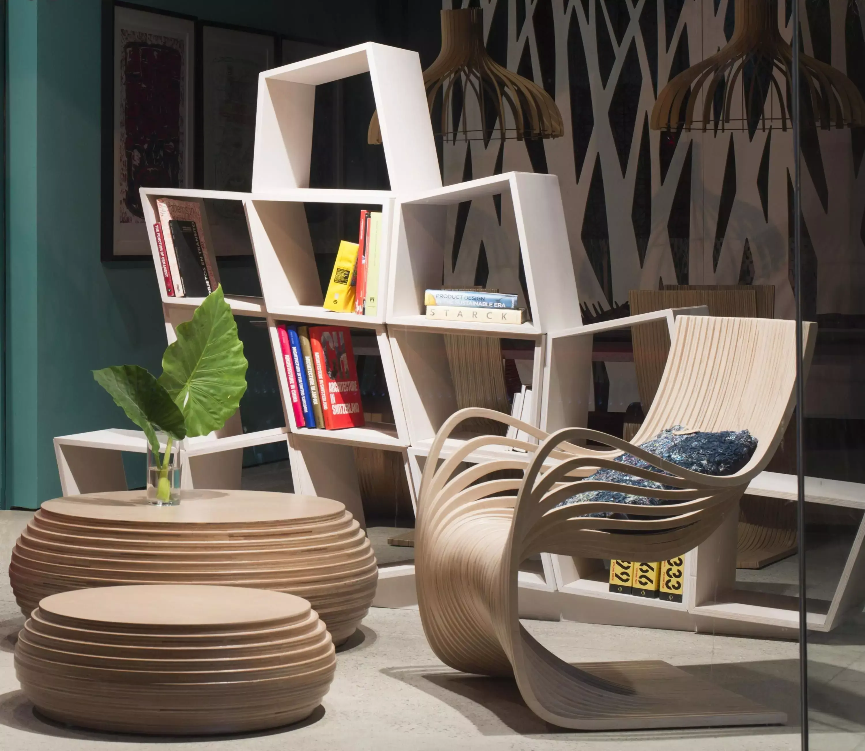 Parametric Sculptural Lounge Chair - CNC-Ready Organic Wood Slat 3D Model