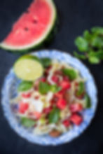 Salade fraiche de pastèque et chou chinois
