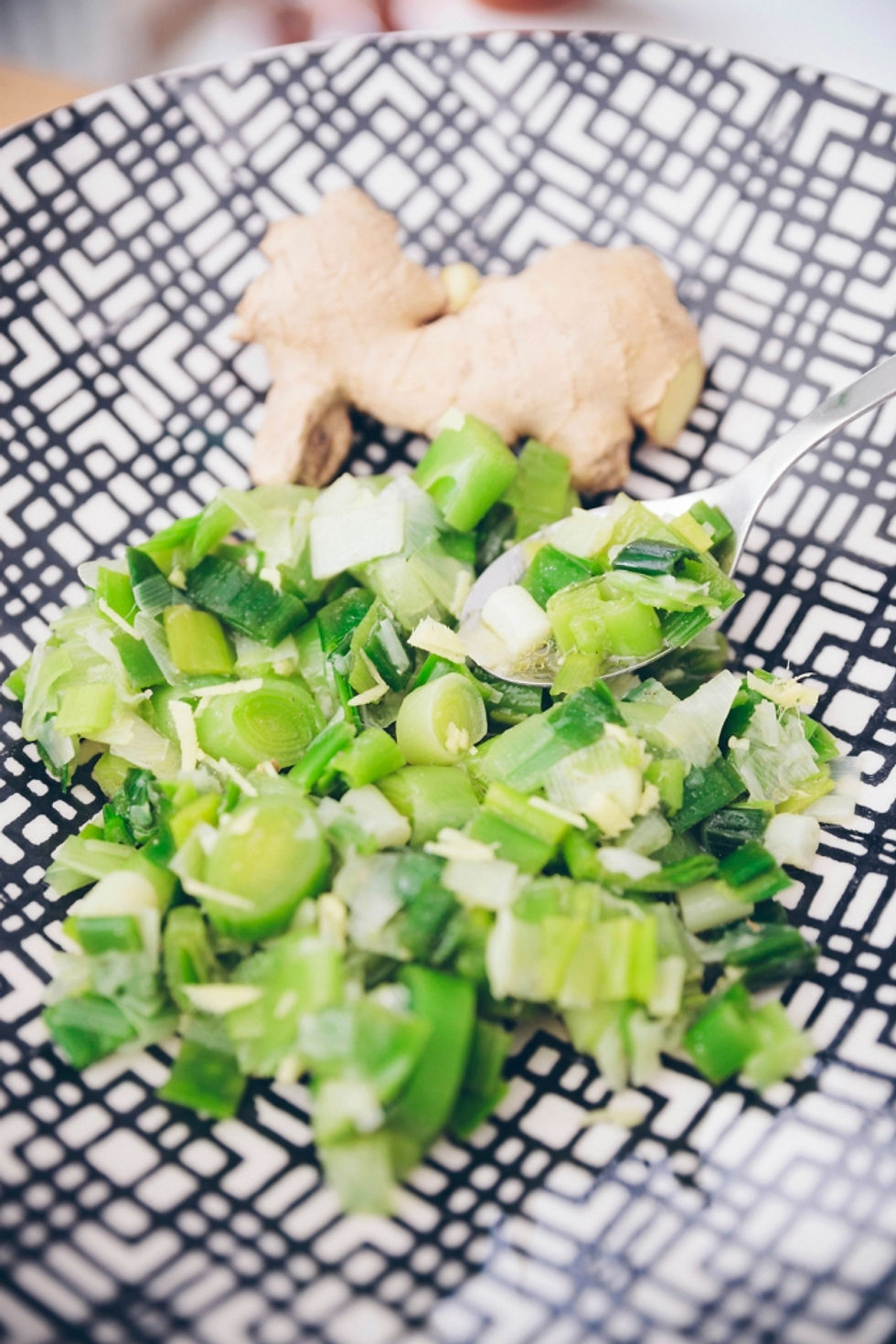 Salade de poireaux au gingembre