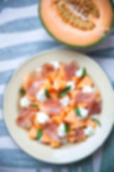 Salade de melon au fromage de chèvre