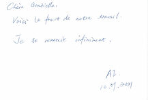 Remerciements d'Ai WU, artiste lyrique, après l'enregistrement du CD de mélodies françaises