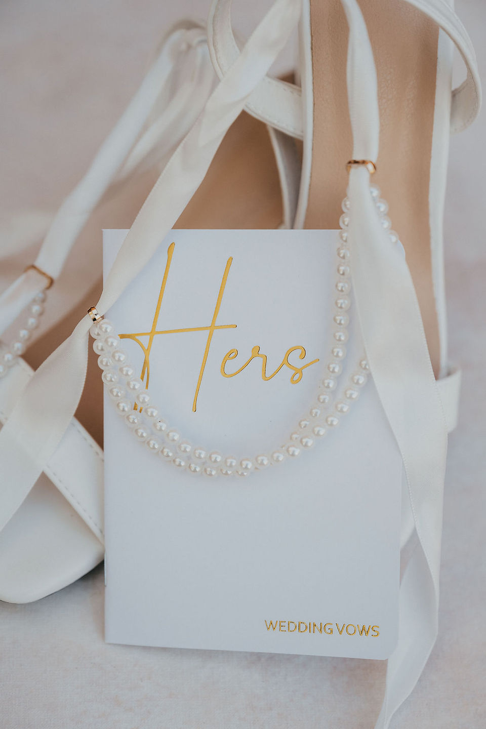 A photo of a bride's vow book