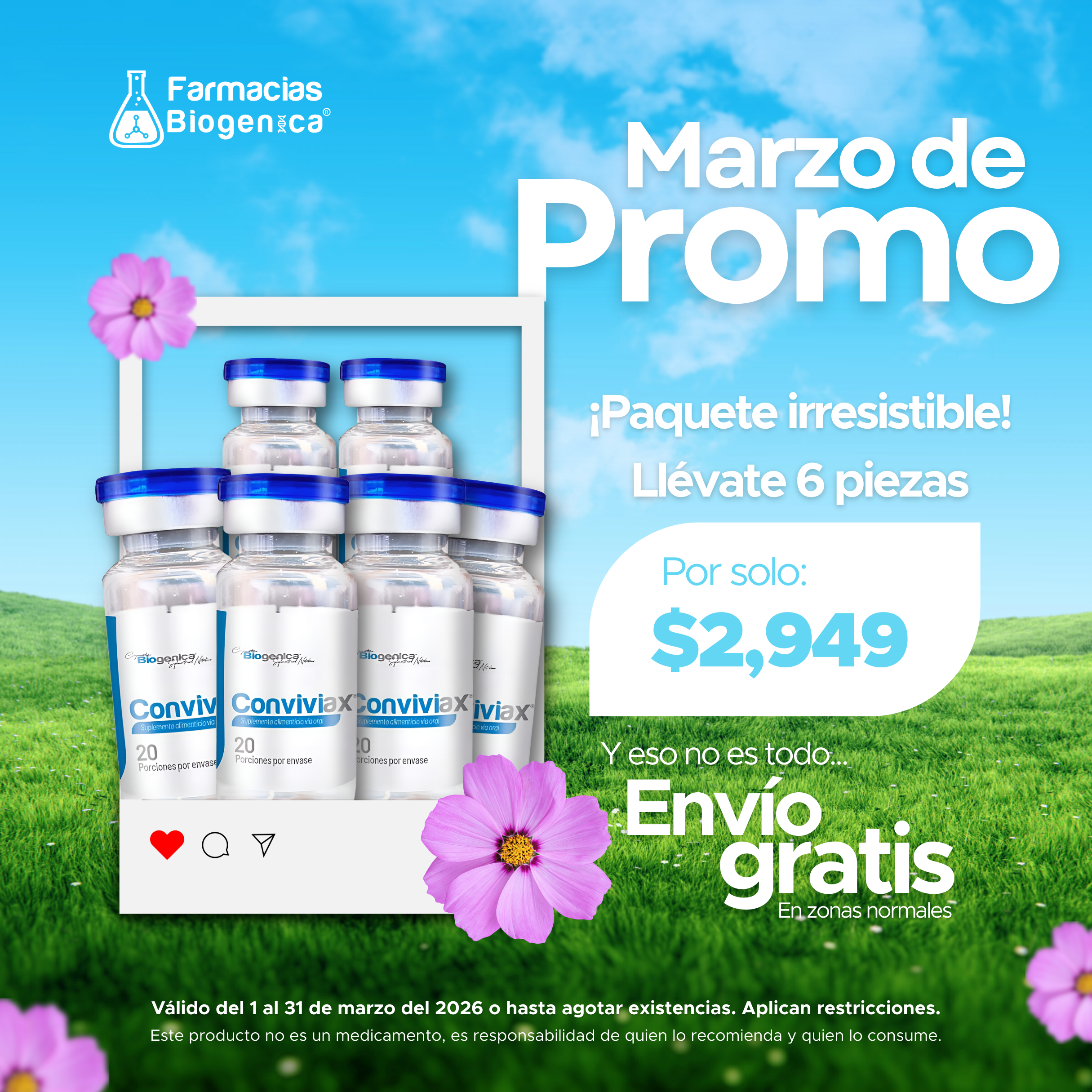 Más bienestar, más ahorro esta primavera Paquete 6 pz + envío gratis